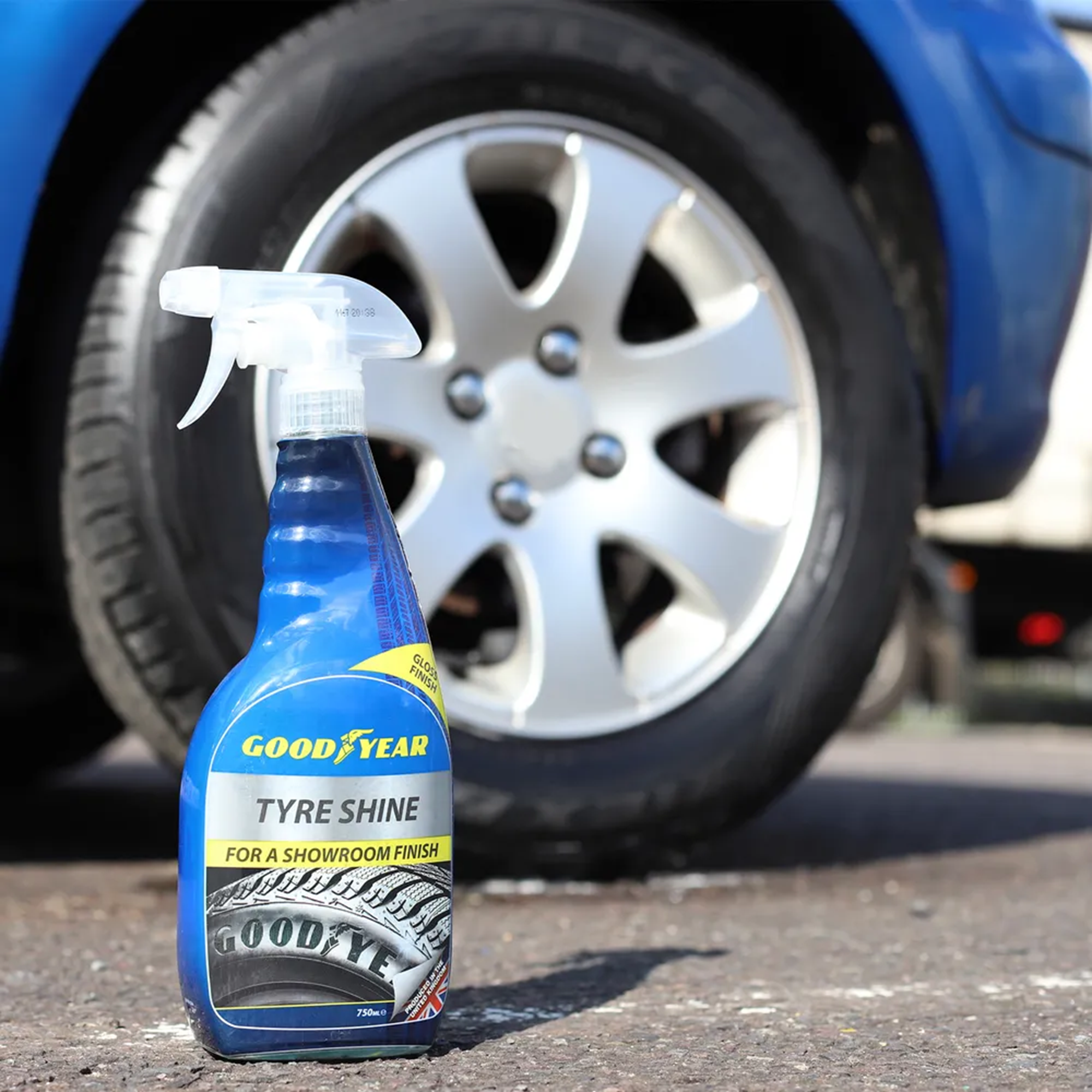 Goodyear Car Tyre Shine Wet-Look Gloss Finish Cleaning Clearer Spray 750ml
